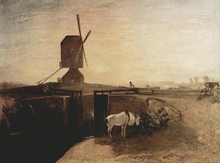 Joseph Mallord William Turner Grand Junction Canal at Southall Mill Windmill and Lock (mk31) Germany oil painting art